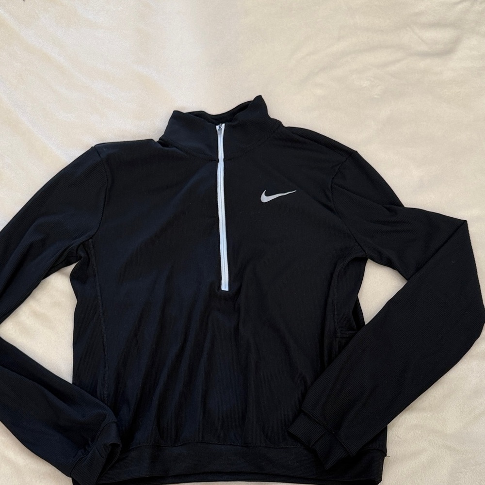 Nike Black and White Quarter-Zip Top